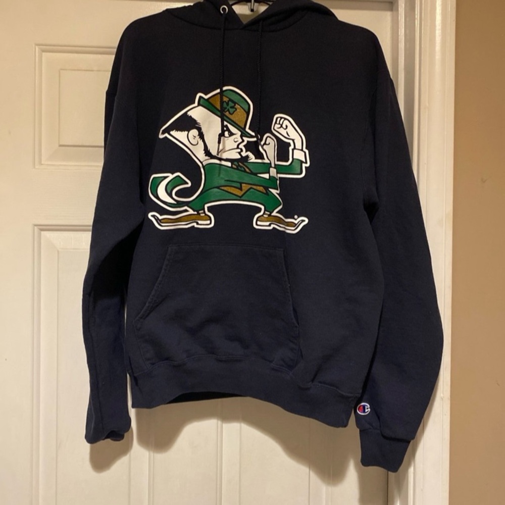 Fighting Irish Notre Dame Champion Navy Blue Hoodie Men’s Size Medium